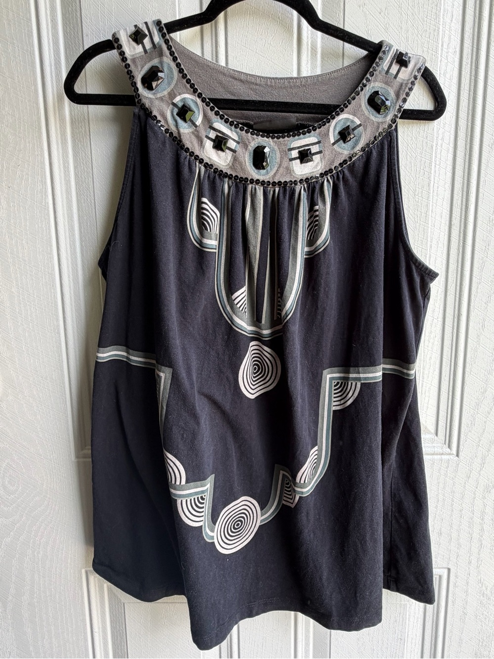 Lane Bryant Embellished Boho Tank Top Plus Size Tribal Festival Y2K 2XL